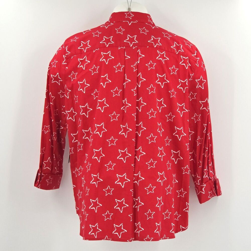 Ali Miles Button Up Down Tunic Top Blouse - Star Multi Womens Size L Lagenlook - Picture 3 of 9